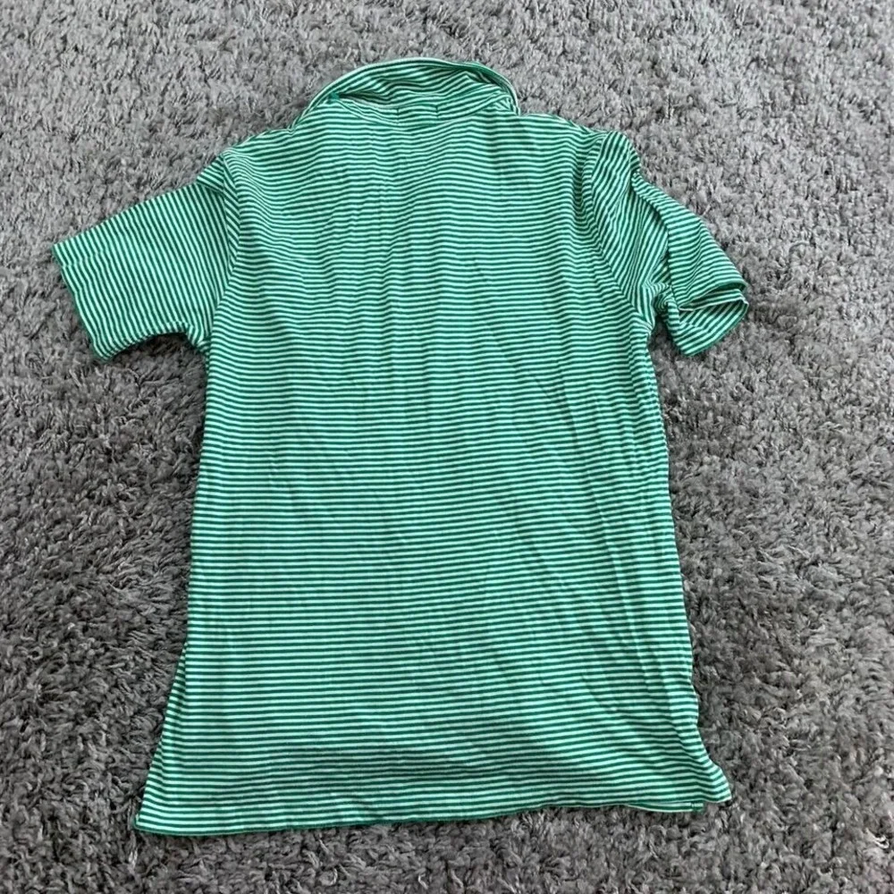 Polo Ralph Lauren Kids XL 18-20 Green White Striped Big‎ Pony Polo Shirt